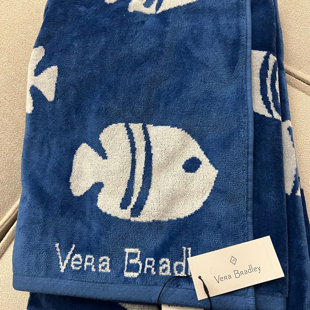 Vera bradley paisley blue wave fish towel
